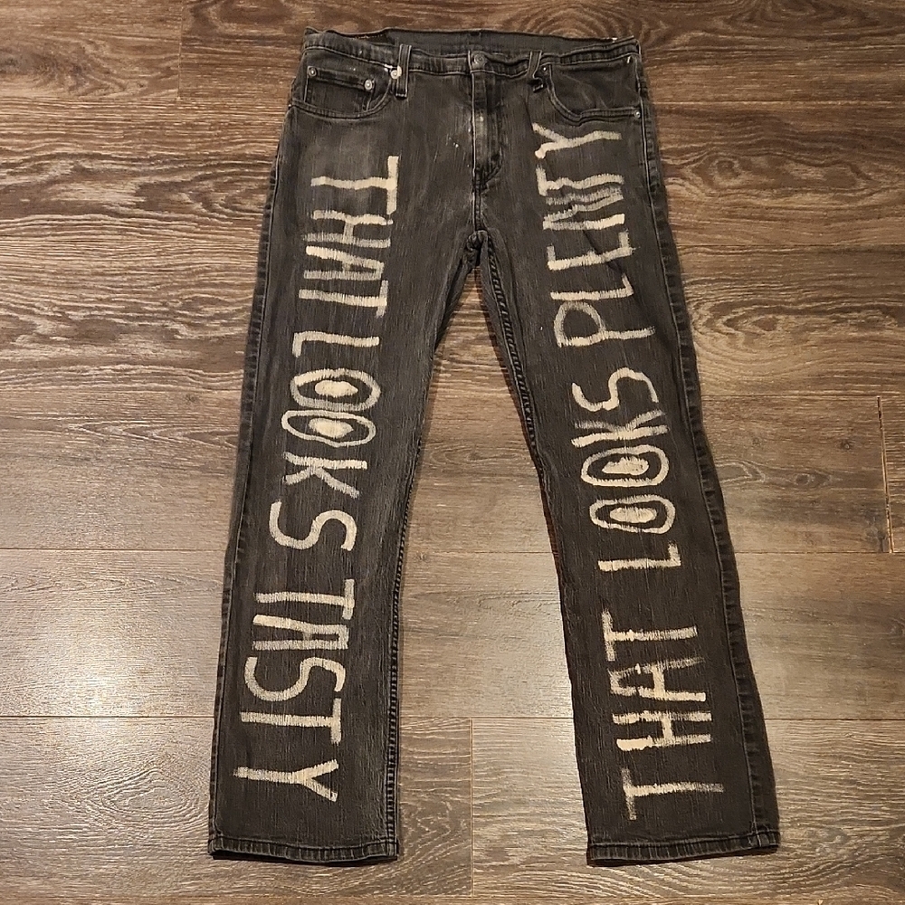 ❤️ LEVI'S GRAFFITI 569 LOOSE STRAIGHT JEANS - HOZIER "TAKE ME TO CHURCH" 33 - Picture 2 of 10